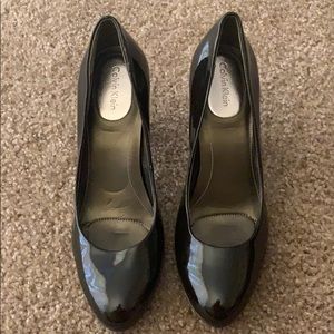 Calvin Klein Brown Patent Leather Heels